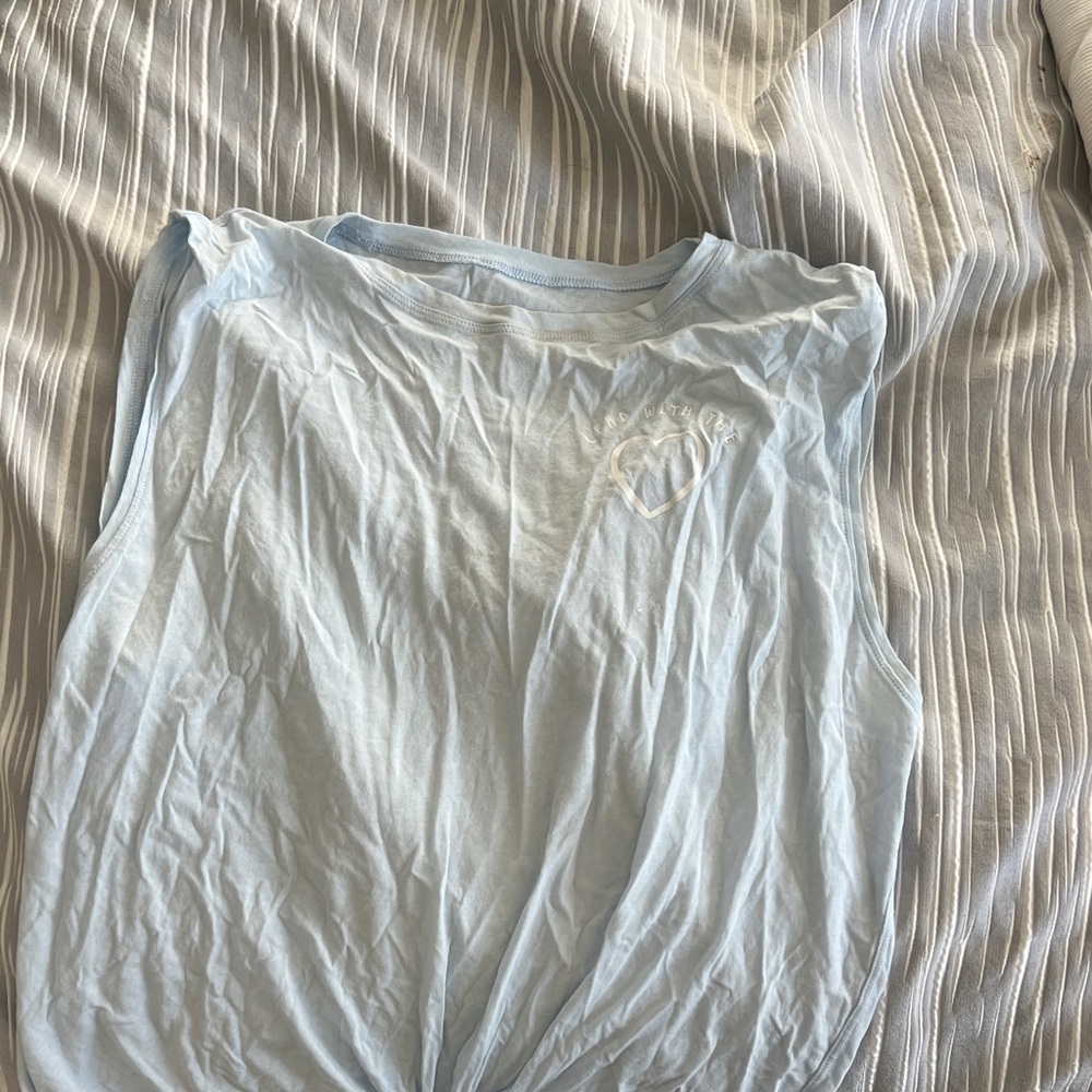 Lulu lemon Light Blue Sleeveless Top with Heart Detail